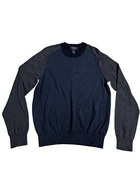 Mens Navy & Gray Merino Wool Sweater By The Mens Store Bloomingdales Sz Large